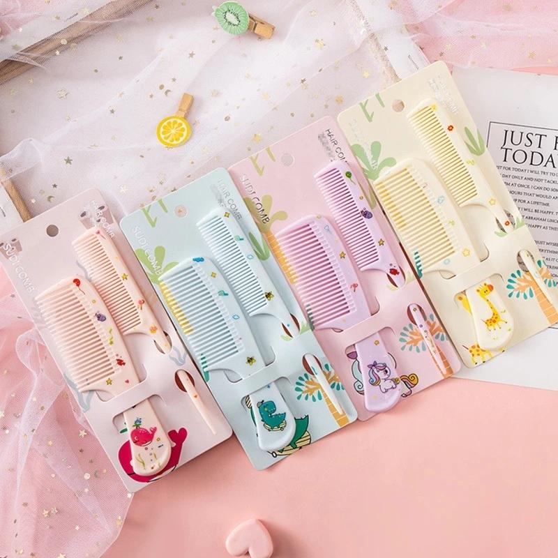Lược chải tóc tạo kiểu set 2 món họa tiết dễ thương cute cho bé