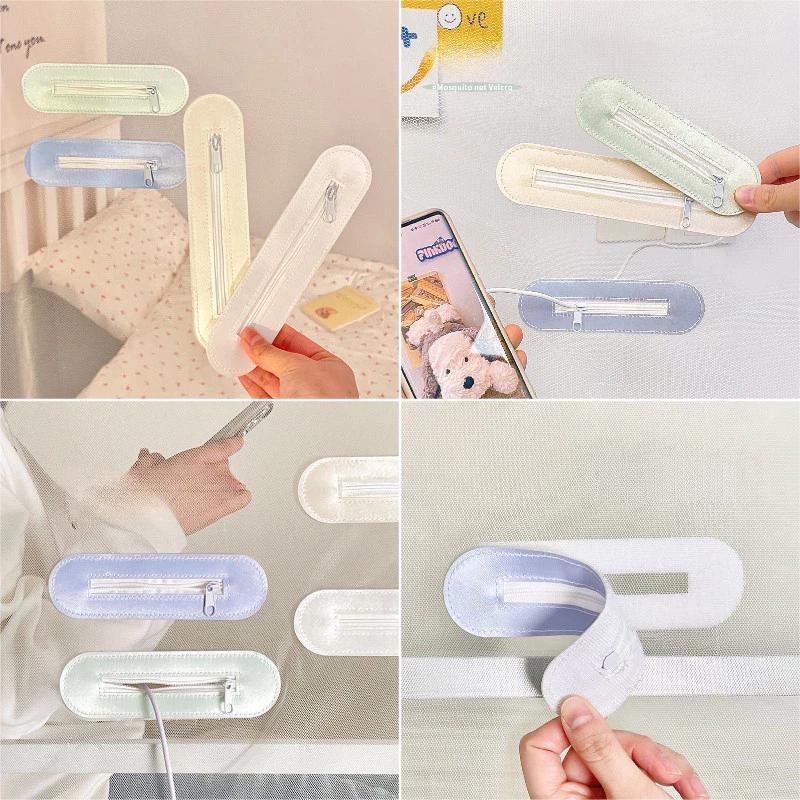 Lưới chống muỗi Mở Dây kéo Sáng tạo Tấm sạc tự dính Điện thoại mùa hè Cung cấp bộ sạc