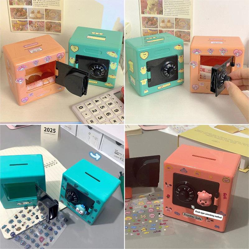 Mật khẩu sáng tạo Piggy Banks Cam Green Cube Coins Box Hộp tiết kiệm tiền Mini