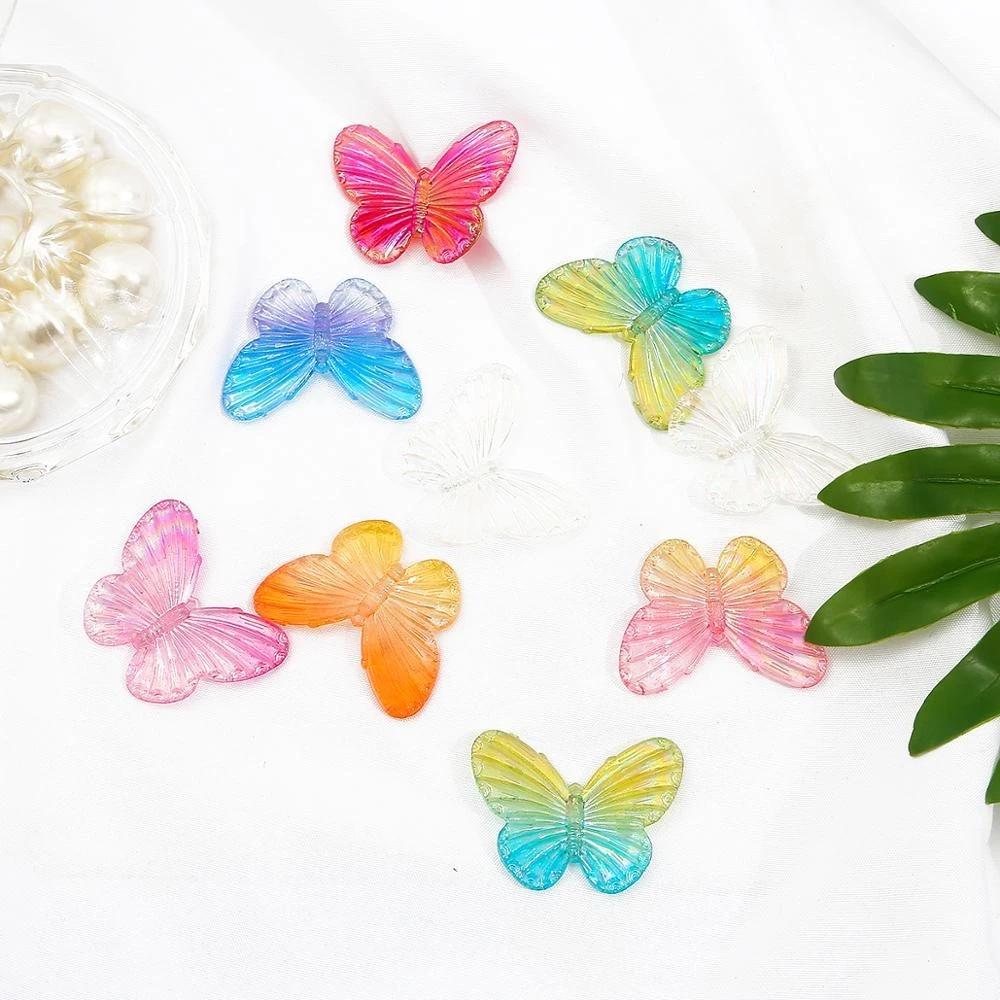 Mặt vòng cổ, dây chuyền pha lê hình bướm lấp lánh làm đồ thủ công phụ kiện trang sức DIY