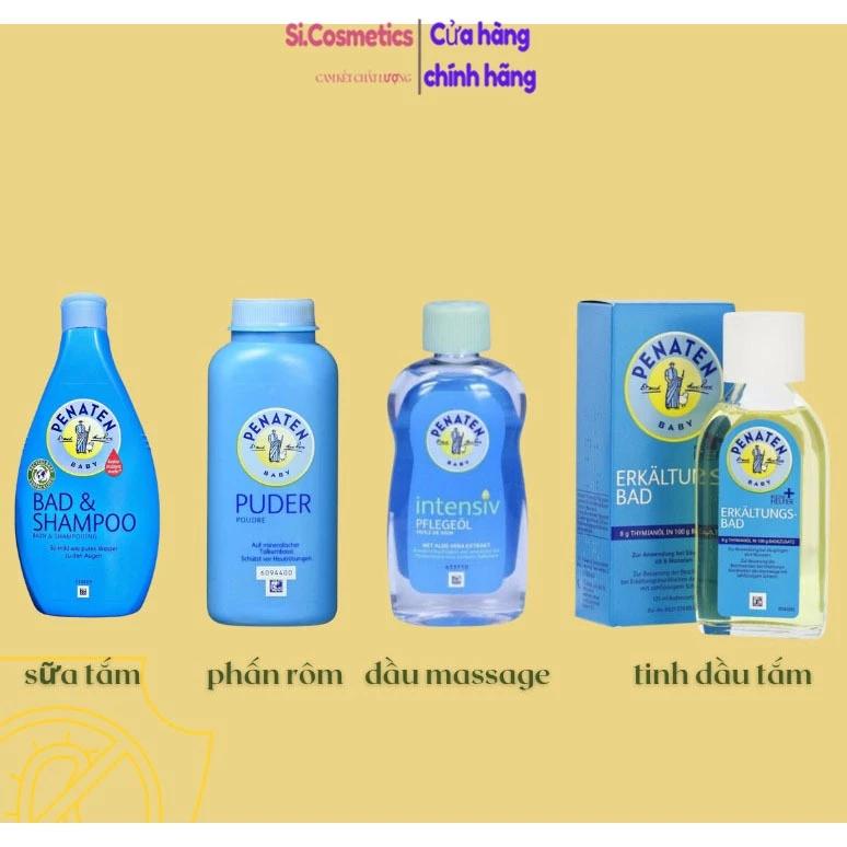 [Mẫu mới] Sản phầm chăm sóc cho bé: sữa tắm gội chống cảm cúm Penaten - phấn rôm penaten - dầu mɑssage penaten