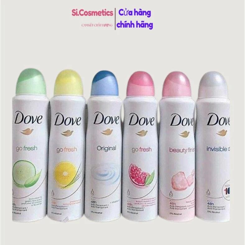 [Mẫu Mới] Xịt Khử Mùi Dove, Xịt Body Dove Moisturising Cream 48h Hương Thơm Mát 150ml