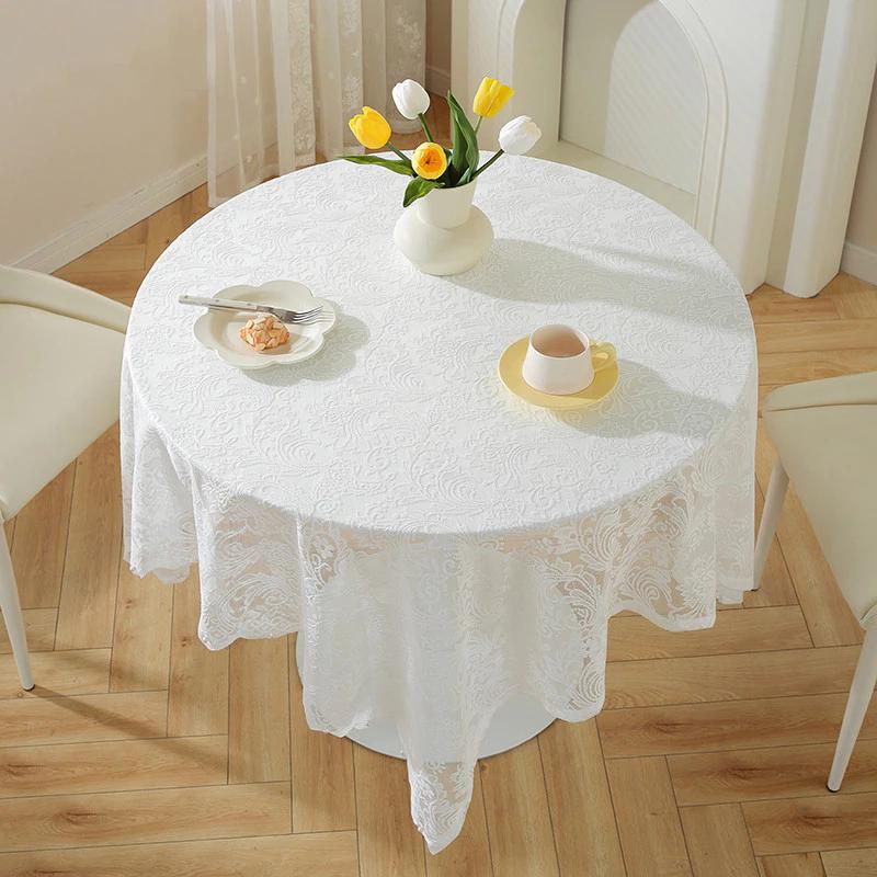 Màu Nguyên Chất Có Bàn Ren Hoa Vải Bảo Vệ Khăn Trải Bàn Thời Trang