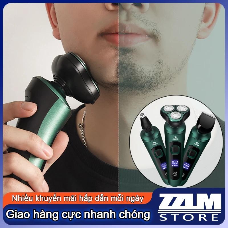 Máy Cạo Râu Nam Đa Năng 4in1 Sạc Pin Chống Nước IP68 Tỉa Lông Mũi Cạo Viền 3 Lưỡi Dao Cạo, Bảo Hành 12 Tháng