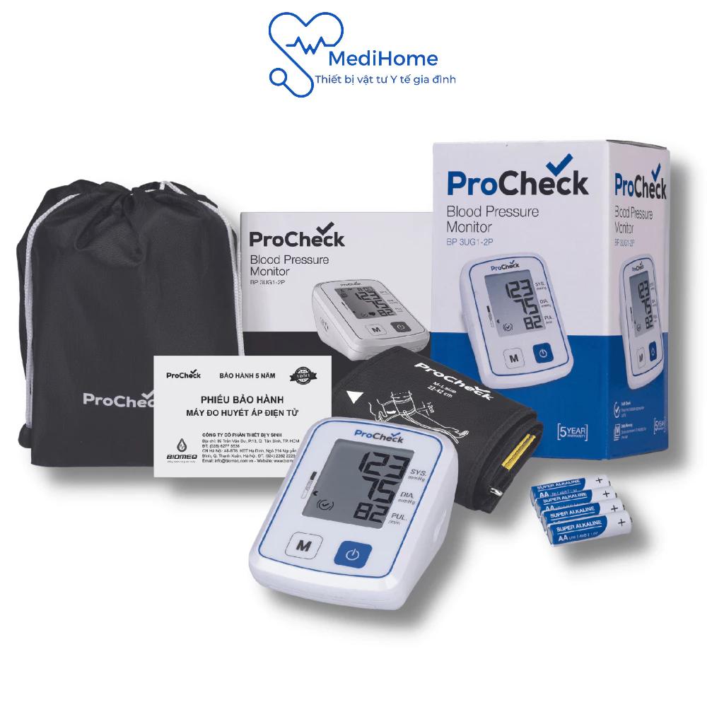 Máy đo huyết áp, nhịp tim tự động ProCheck 3UG1-2P với 1 nút bấm có cảnh báo rối loạn nhịp tim PAD - MediHome