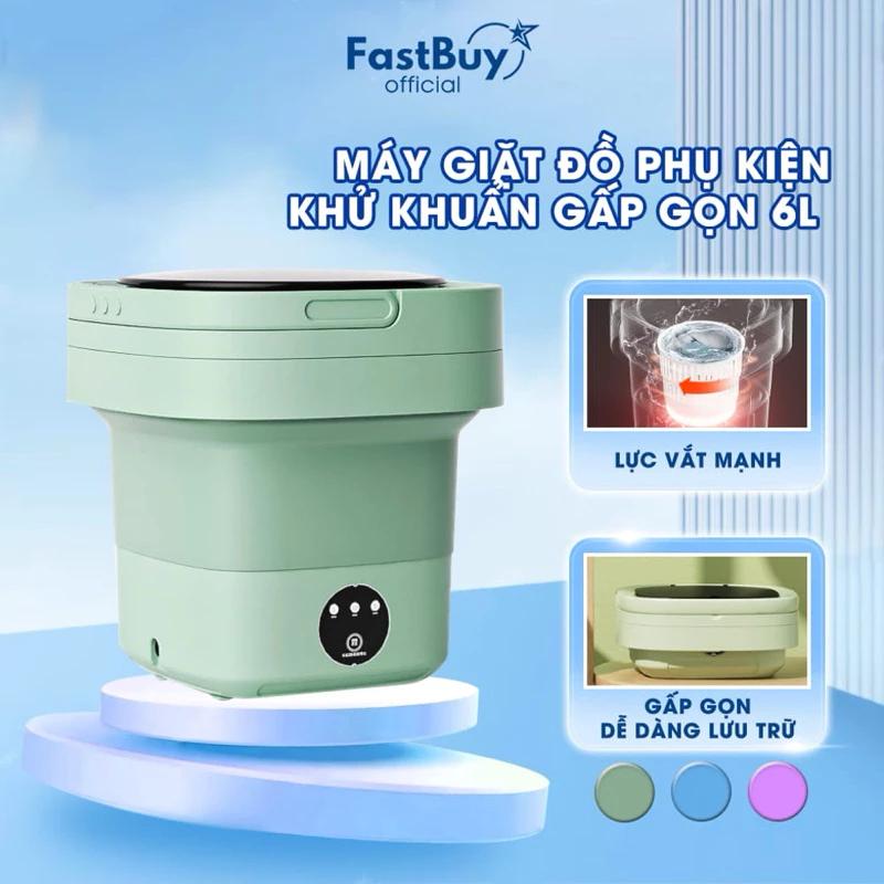 Máy Giặt Mini, Máy Giặt Đồ Lót, Tất Vớ, Đồ Cho Bé Dung Tích 6L Gấp Gọn Khử Khuẩn Bằng Ánh Sáng Xanh Dễ Dàng Vệ Sinh