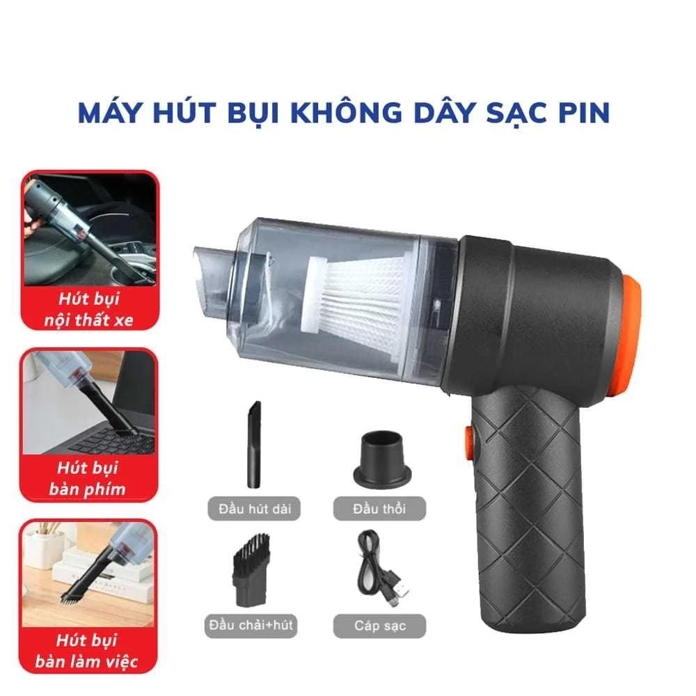Máy Hút Bụi Mini Cầm Tay Không Dây M2037 Lực Hút 6000MPA Nhỏ Gọn, Pin Sạc Tiện Lợi, Lực Hút Siêu Mạnh, Công Suất 60w