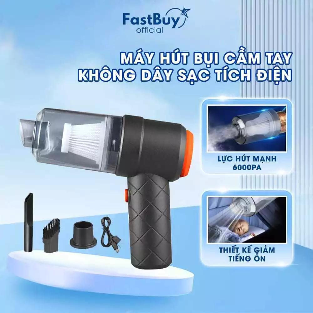 Máy Hút Bụi Mini Cầm Tay Không Dây YT-M2037 Pin Sạc ,Lực Hút 6000MPA ,Công Suất 60w Tặng Kèm 3 Đầu Hút Thông
