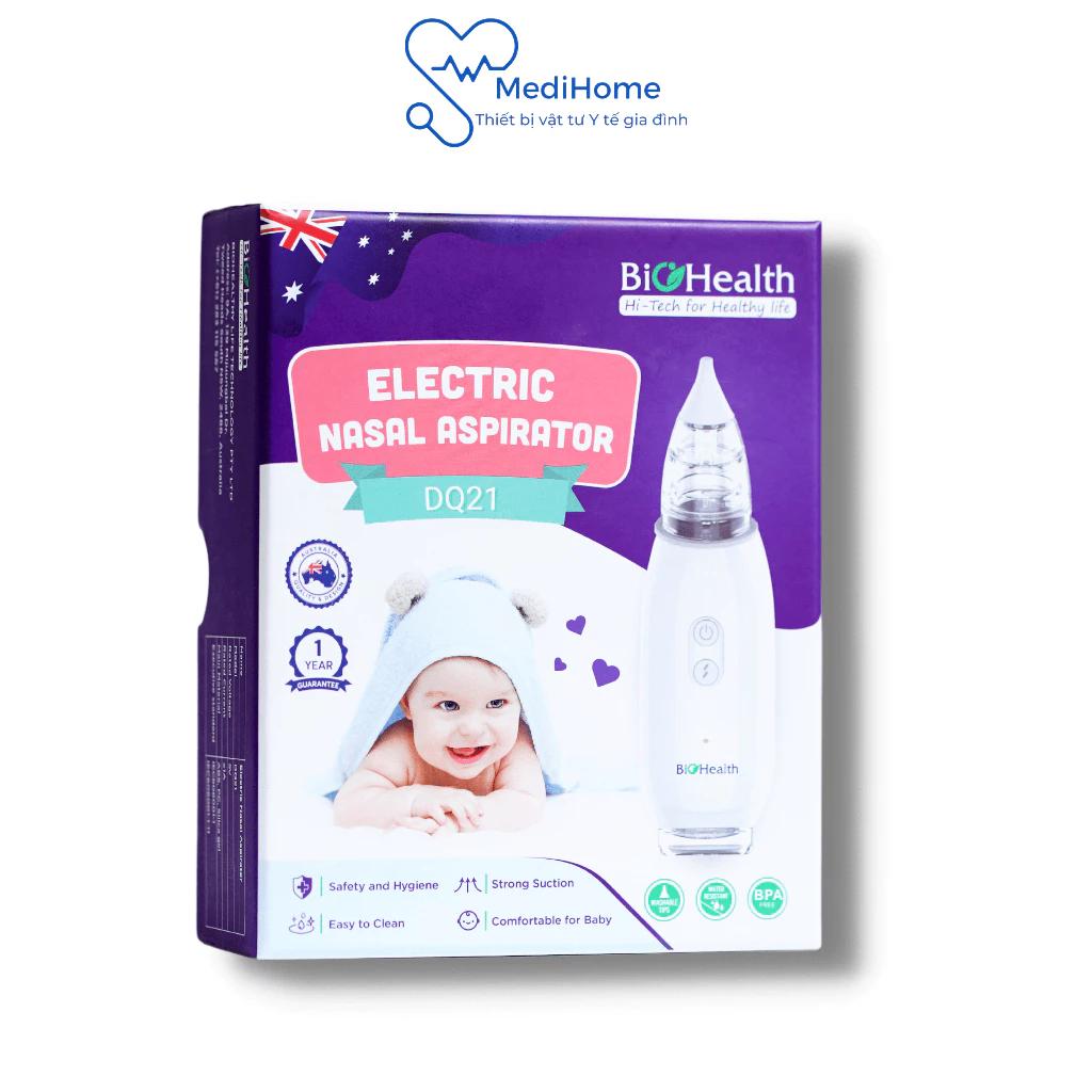 Máy hút mũi, hút dịch đờm cho bé BioHealth DQ21 3 cấp độ êm ái không gây đau - Medihome