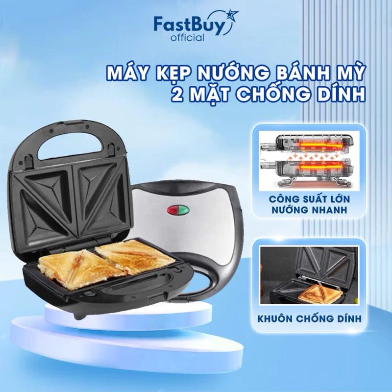 Máy kẹp bánh mì Sonaky, Máy nướng bánh mì sandwich Công Suất 700w Có 4 Khay Nướng Bánh Chống Dính Tiện Lợi