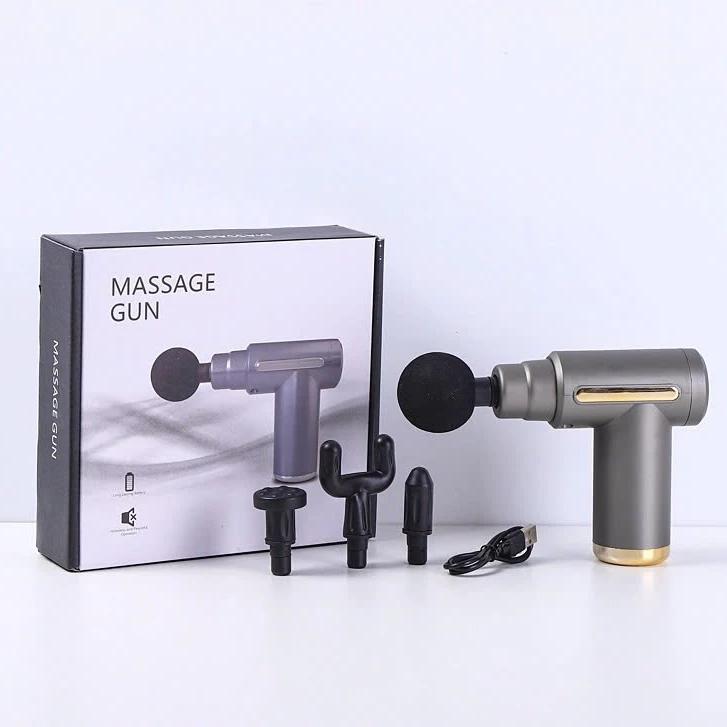 Máy mát xa cầm tay, súng massage trị liệu toàn thân Với 4 Đầu Thay Thế 6 Cấp Độ