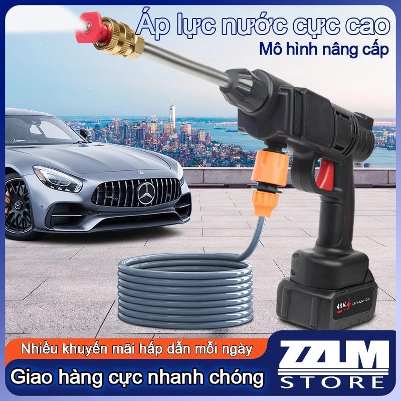 Máy rửa xe mini cầm tay dùng pin đa năng rửa xe, vệ sinh, tưới cây - Vòi phun áp lực mạnh công suất 1000W