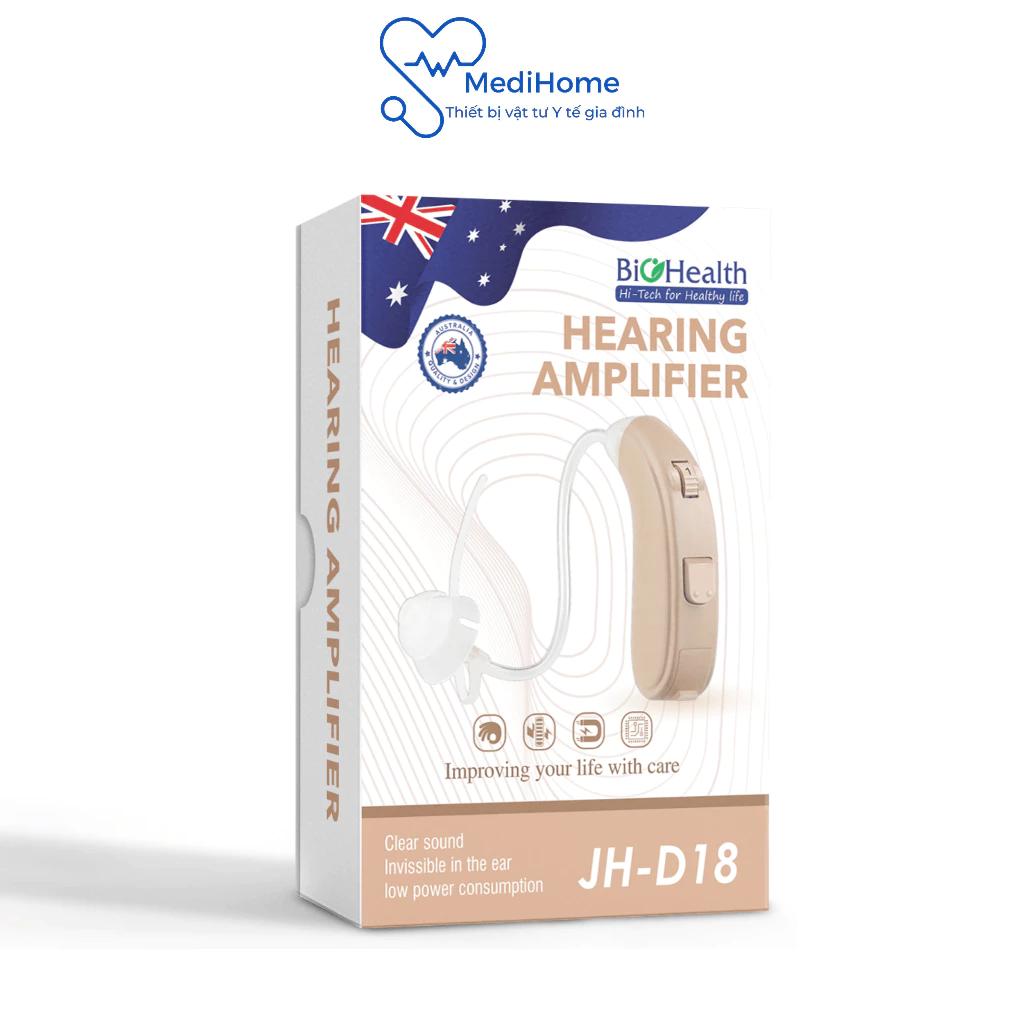 Máy trợ thính đeo tai BTE Biohealth JH-D18 Chính hãng - Bảo hành 12 tháng - MediHome
