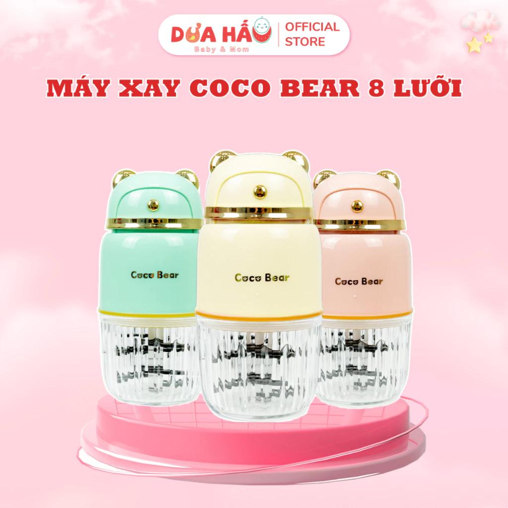 Máy Xay Đa Năng Coco Bear 8 Lưỡi Dao Cho Bé Ăn Dặm Tiện Lợi Cho Bé Dưa Hấu Baby&Mom