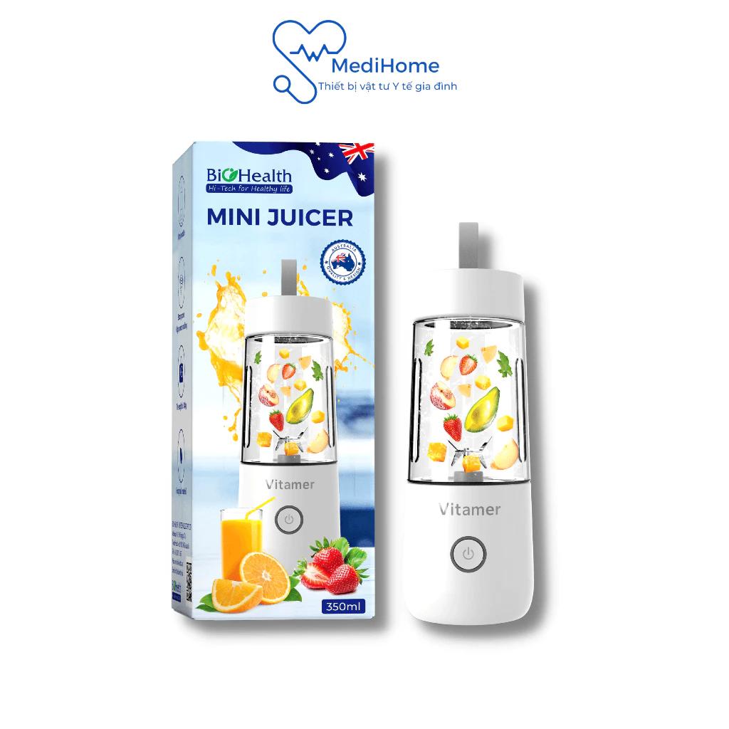 Máy xay sinh tố cầm tay Biohealth Mini Jucier 350ml có pin sạc, máy xay đa năng các loại thức ăn, thực phẩm - MediHome