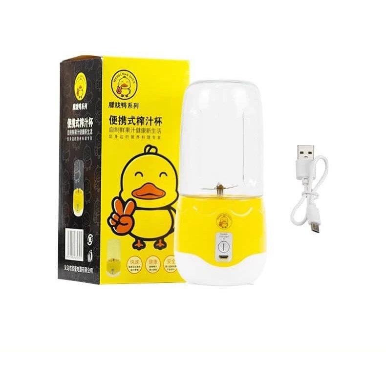 Máy xay sinh tố cầm tay, máy xay sinh tố vịt vàng dung tích 400ml màu vàng nhỏ gọn, dễ mang theo