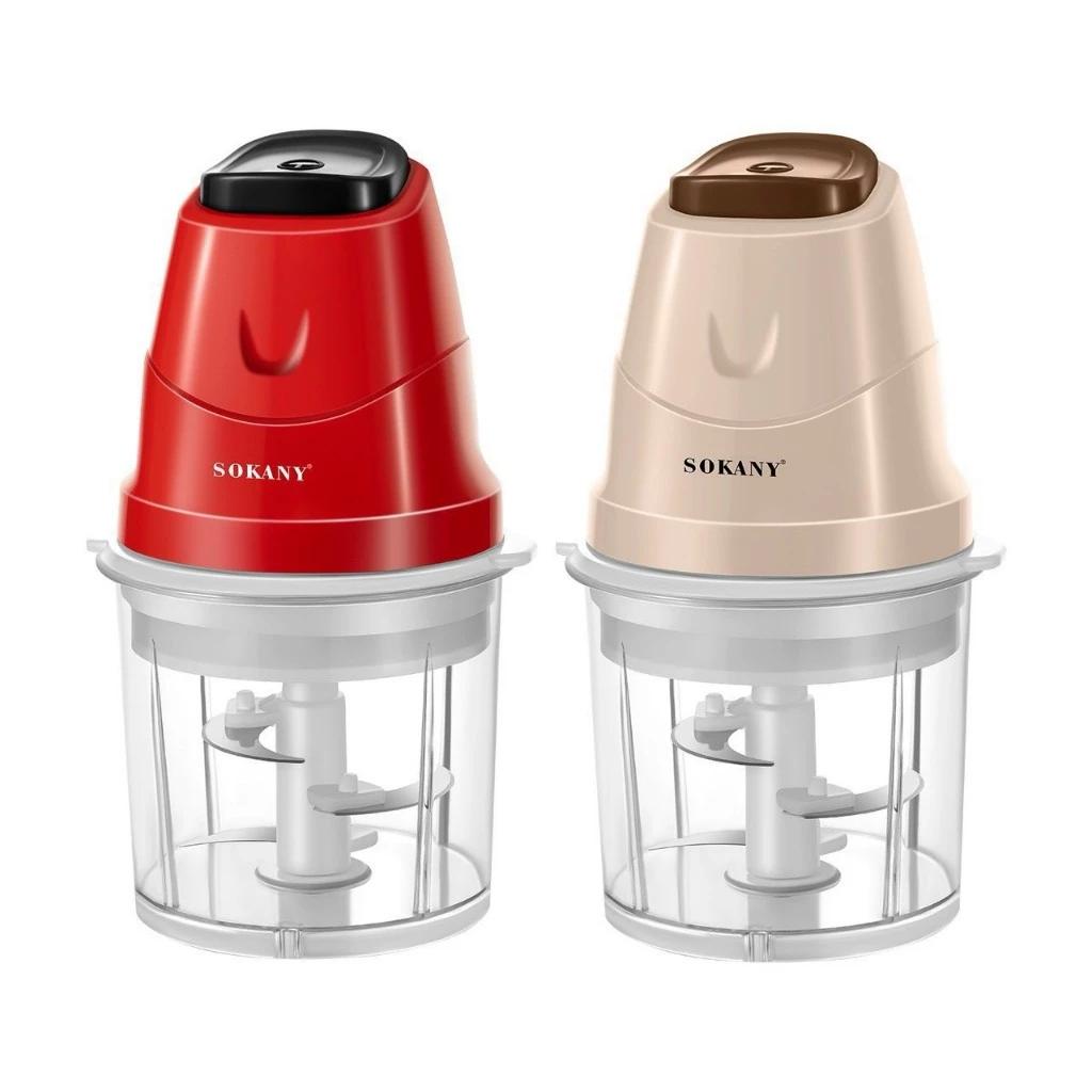 Máy xay thịt, xay rau củ, xay đá SOKANY 06009 200W Thiết kế 1 nút nhấn trên nắp với các cơ chế an toàn