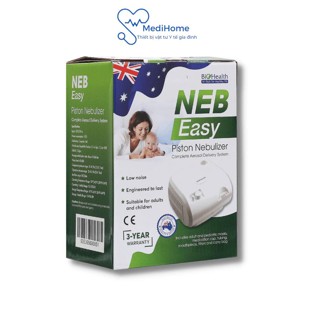 Máy xông khí dung BioHealth Neb Easy dành cho người lớn và trẻ em - Bảo hành 3 năm - Medihome