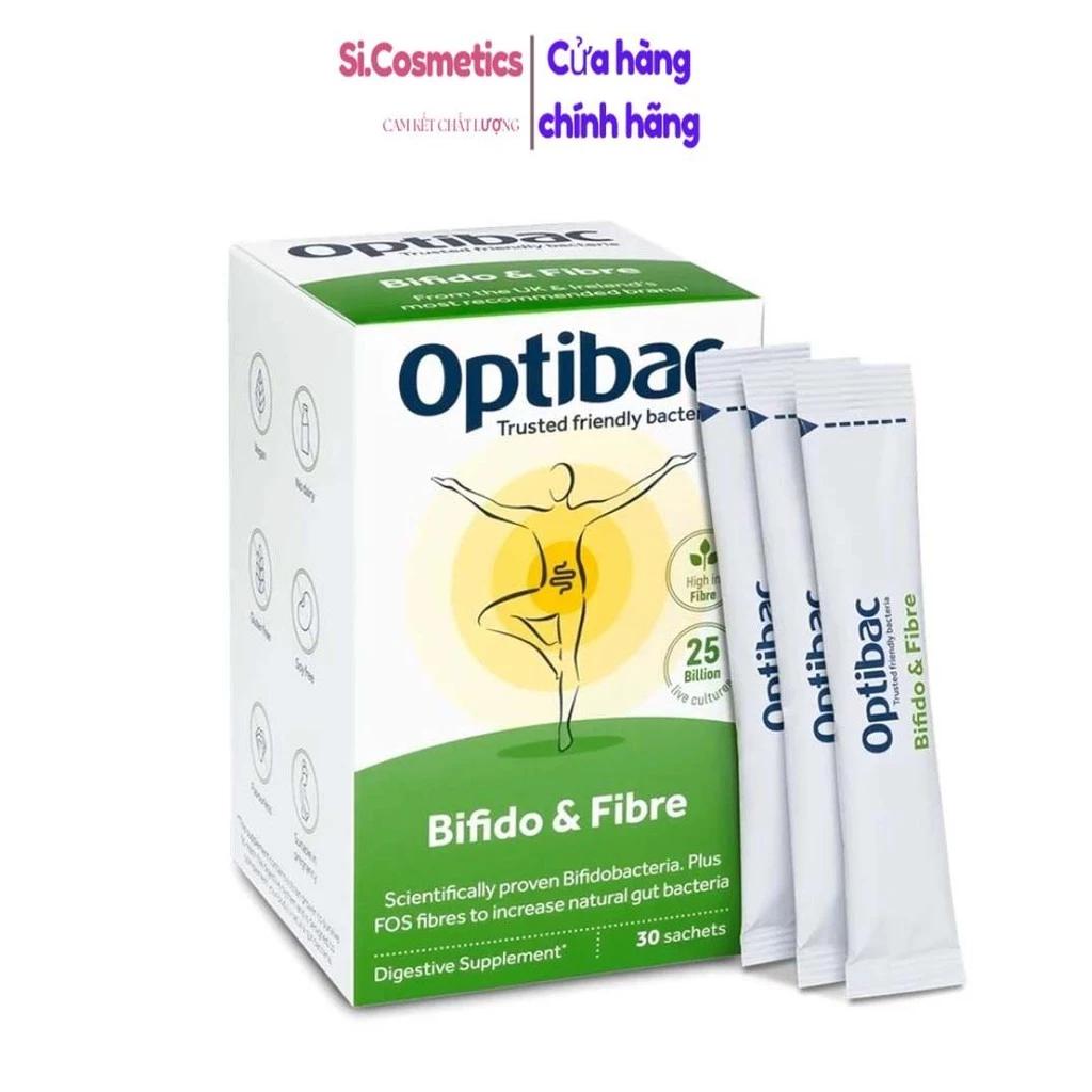 Men vi sinh Optibac Bifido Fibre giảm táo bón và bổ sung chất xơ 30 gói Anh - Optibac xanh lá