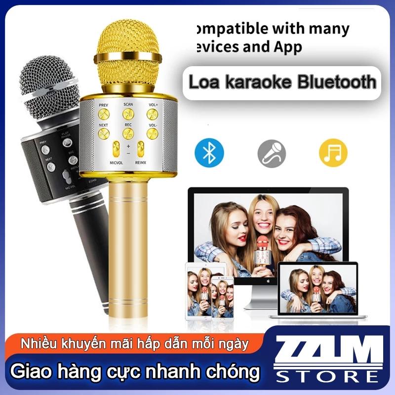 Micro Hát Karaoke Bluetooth Không Dây WS-858,Reverb, Kết Nối Bluetooth Điện Thoại, loa micro cầm tay kết hợp