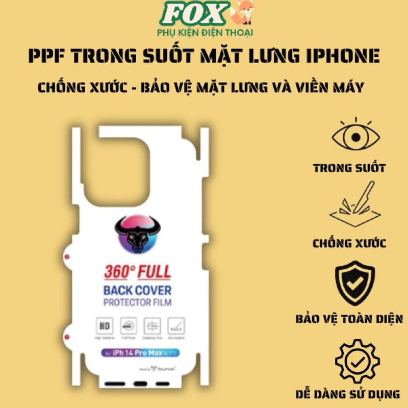 Miếng dán PPF trong suốt full viền dành cho IPhone từ 6g đến 16promax