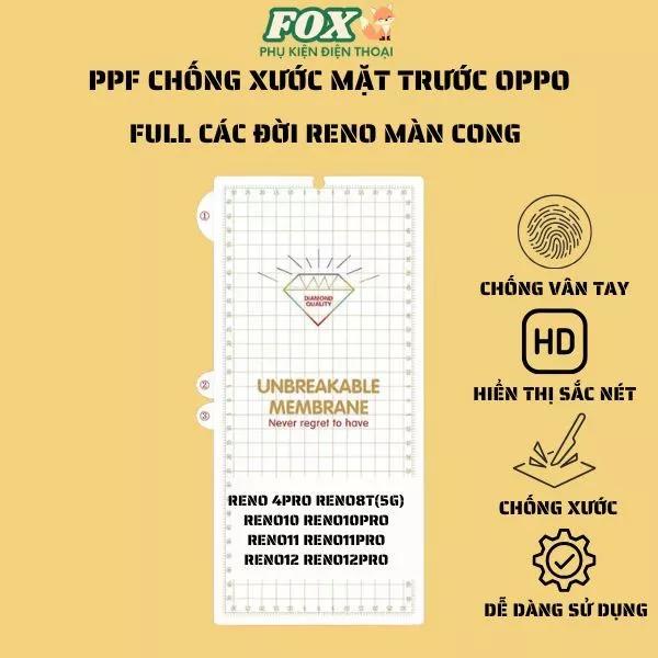 Miếng dán PPF trong suốt mặt trước cho OPPO Reno4pro Reno 8T 5G Reno10/Pro reno11/Pro reno12/Pro