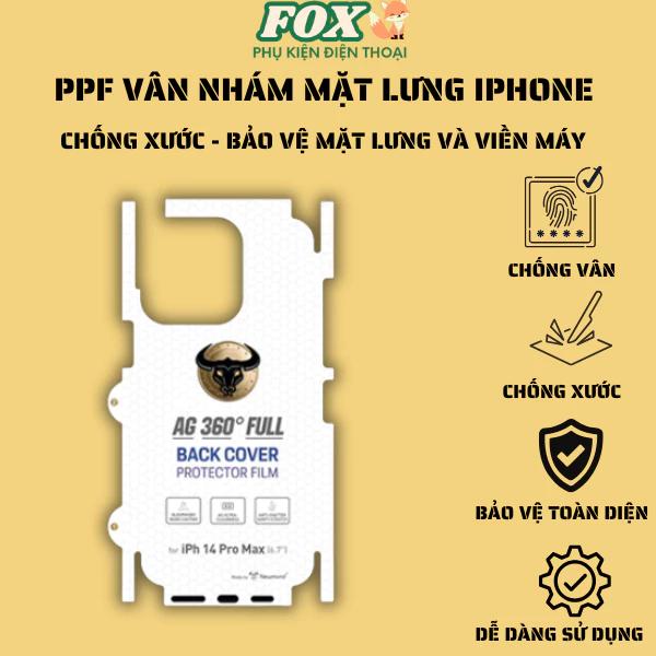 Miếng dán PPF vân nhám mặt sau full viền dành cho IPhone từ 6g đến 16promax