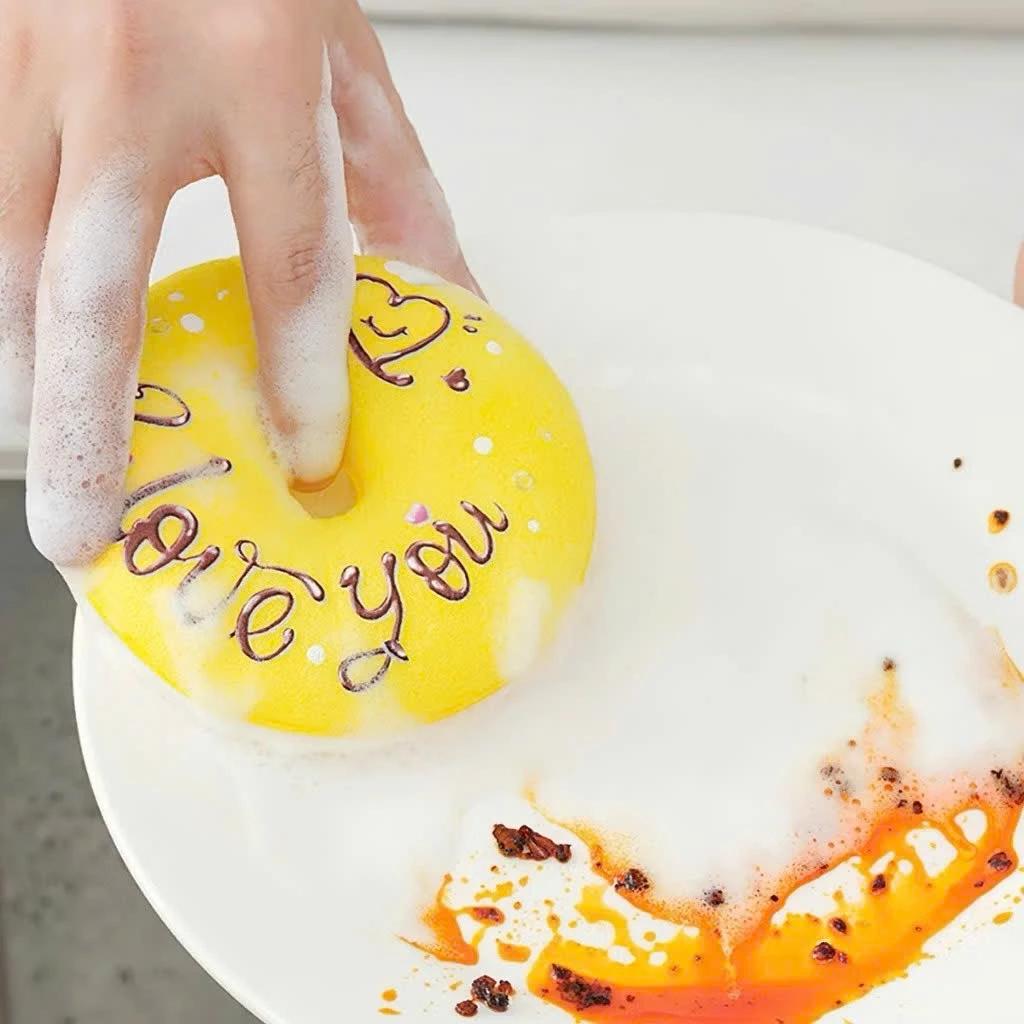 Miếng rửa chén tạo bọt (HÌNH BÁNH Donut) hình hoạt họa đáng yêu nhiều màu xinh xắn