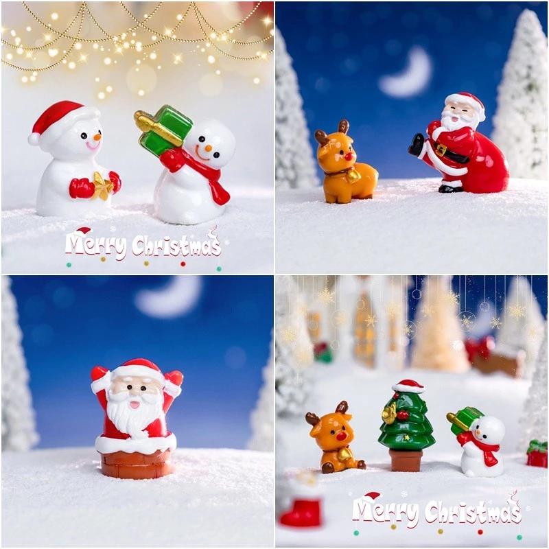 Mini Giáng Sinh Để Bàn Trang Trí Ông Già Noel Micro Phong Cảnh Trang Trí Phụ Kiện Xe Hơi Dễ Thương
