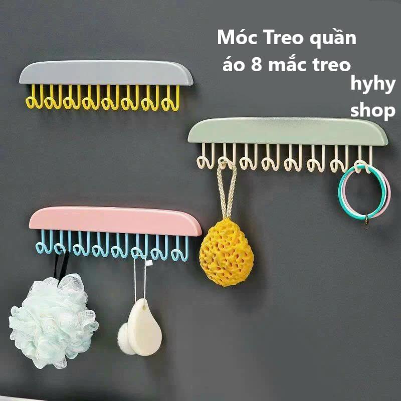 Móc 8 mắc treo đồ lót, khăn, thắt lưng, cà vạt, áo 2 dây - Móc treo đồ xoay 360 độ tiện dụng
