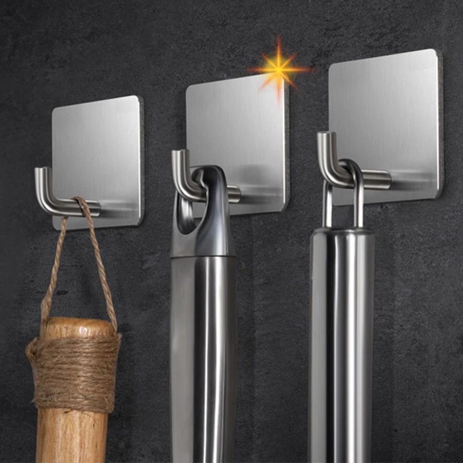 Móc Dán Chịu Lực INOX 304 Treo Đồ, Móc Dán Tường Siêu Bền Đa Năng Dán Trên Mọi Bề Mặt