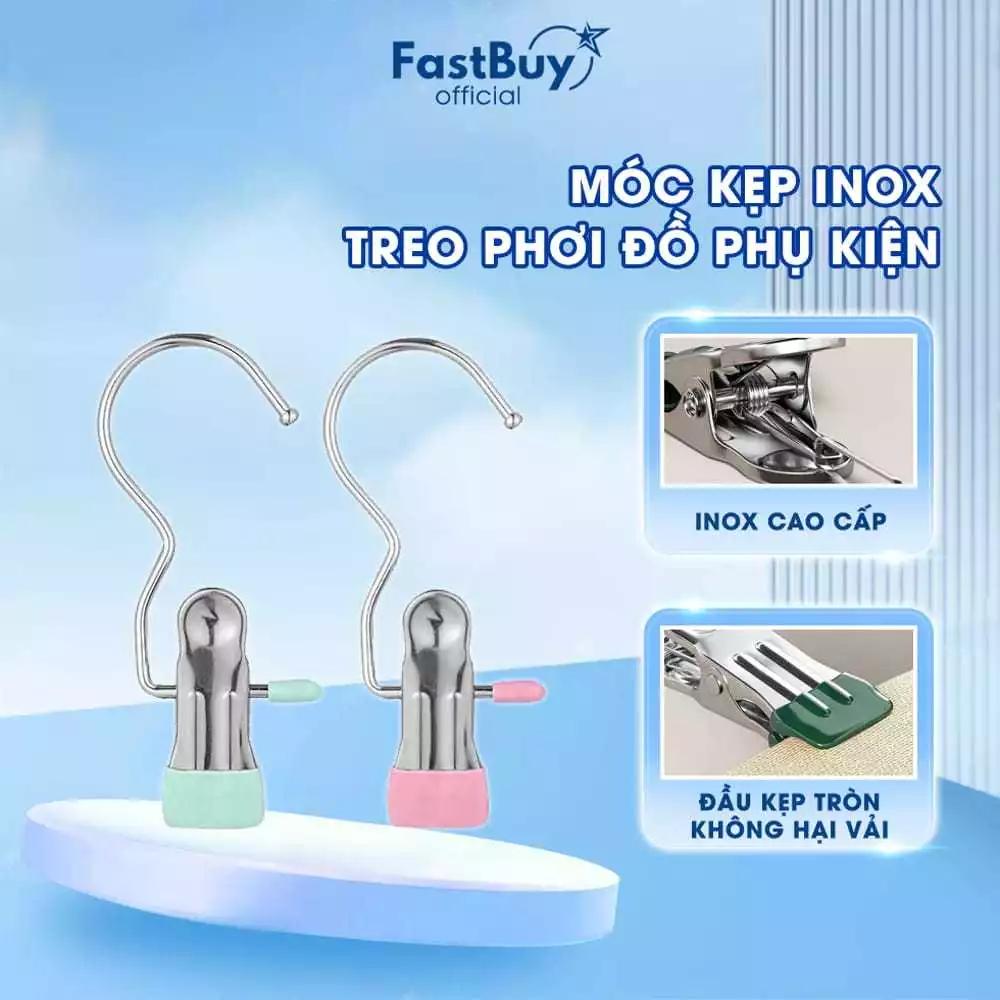 Móc Kẹp Đơn Đa Năng Treo Quần Áo, Mũ, Nón ,Tất, Vớ Bằng Inox Bọc Nhựa PVC Chắc Chắn Tiện Ích