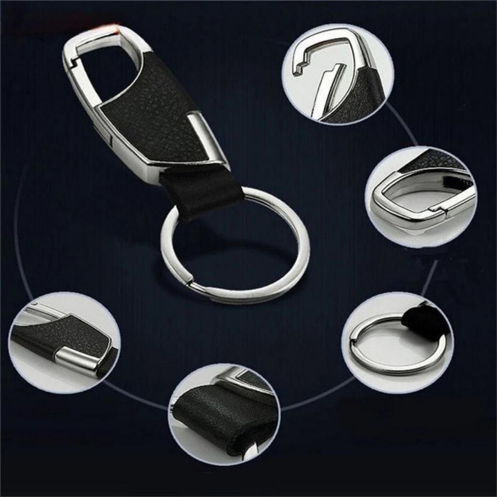 Móc Khóa Da Kim Loại, Móc Chìa Khóa Vòng Keyfob Xe Chắc Chắn Bền Đẹp