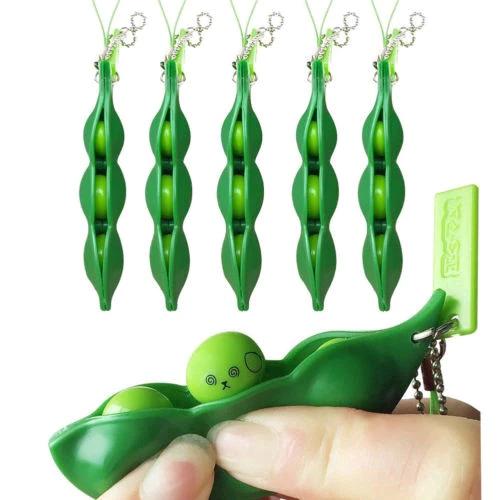 Móc Khóa Hạt Đậu, Đồ chơi bóp Squishy hình đậu Hà Lan dễ thương