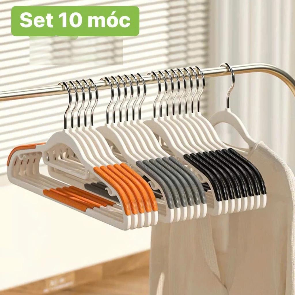 Móc Quần Áo Chống Trượt, Combo 10 Móc Treo Quần Áo Chống Trượt Xoay 360 Đa Năng Bền Bỉ [68]