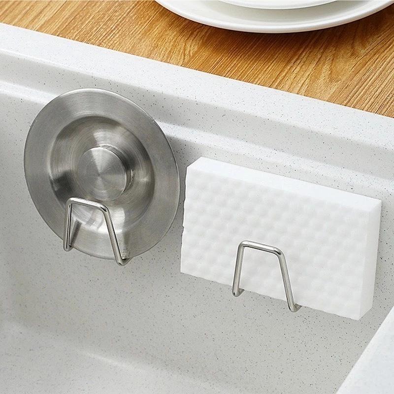 Móc treo miếng rửa chén inox hình Vuông tiện lợi - móc đựng đồ rửa bát chất liệu inox
