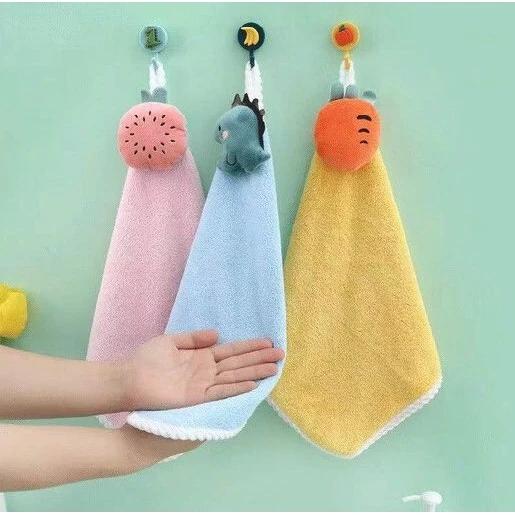MỚI- Khăn lau tay, lau bếp SẮC MÀU 25x30cm hình dễ thương đa năng vải cotton nhung siêu thấm hút - giao ngẫu nhiên