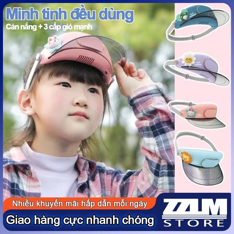 Mũ có quạt, sạc usb điều chỉnh công suất gió cao, mũ chống nắng ngoài trời/mũ quạt cho học sinh và trẻ em