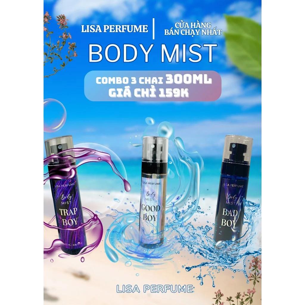 MUA 1 TẶNG 2 BODY MIST 100ML NAM,NỮ CÓ GIẤY Y TẾ AN TOÀN, LƯU HUONG, TỎA HƯƠNG TỐT XỊT THƠM TOÀN THÂN