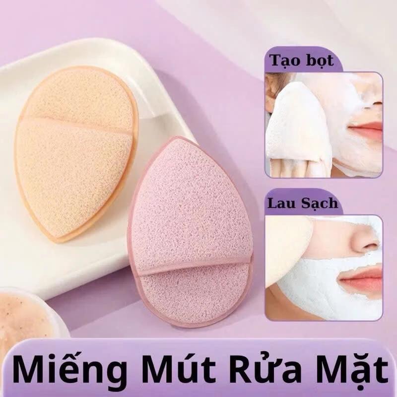 Mút Bọt Biển Rửa Mặt Siêu Dai Mềm Mịn Có Dây Treo Tiện Lợi, Bông Mút Rửa Mặt Dạng Xốp Làm Sạch Sâu
