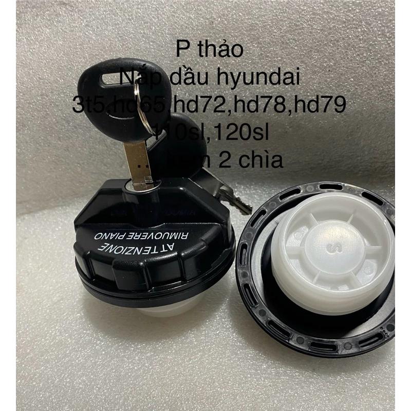 nắp bình dầu huyndai 3t5,hd65,hd72,hd99,hd78,hyundai1t,1t25, potter 2 ( ren xoáy có khoá)