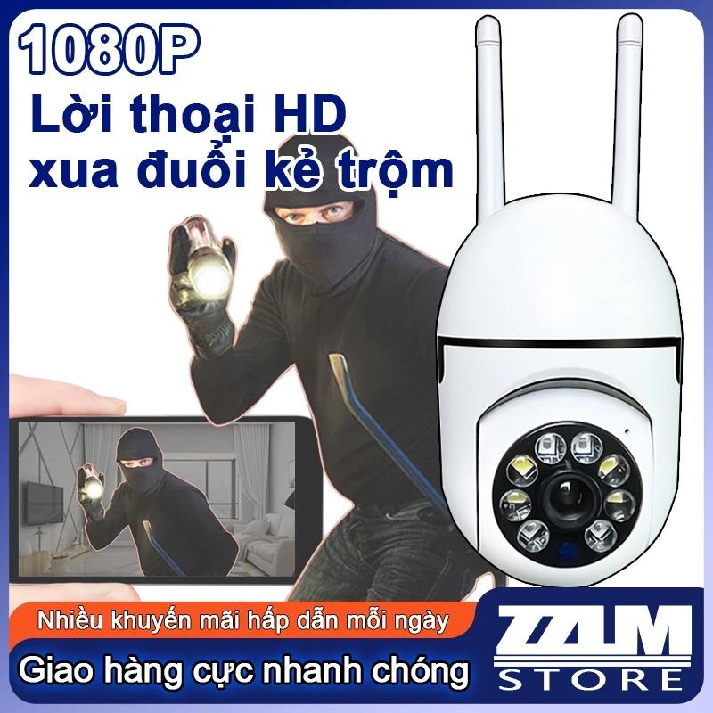 [New 2024]Camera Wifi Giám Sát - xem 360 độ không góc chết, ban đêm có màu, 8 đèn LED