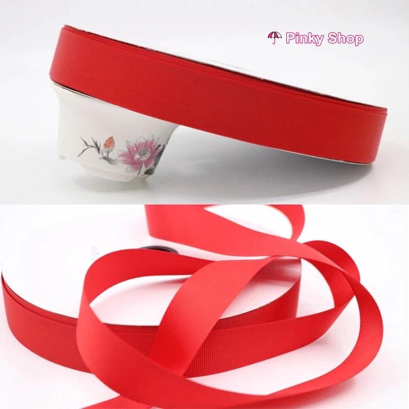 [Nhiều màu] Ruy băng gân vải trơn 2.5cm cuộn 91 mét làm nơ gói quà làm phụ kiện handmade pinky Shop mã RBGT25
