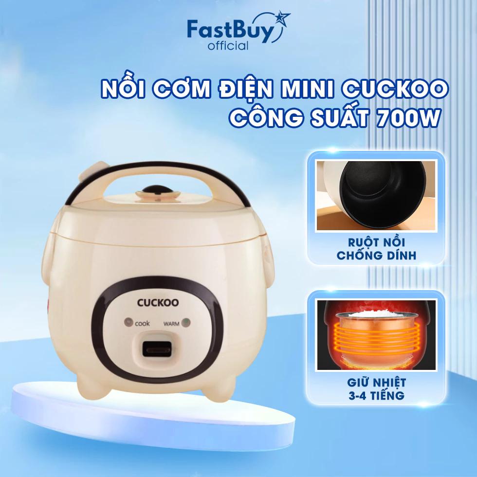 Nồi Cơm Điện Mini CUCKOO Công Suất 700W Nắp Gài Hình Lợn Lòng Nồi Tráng Men Siêu Chống Dính