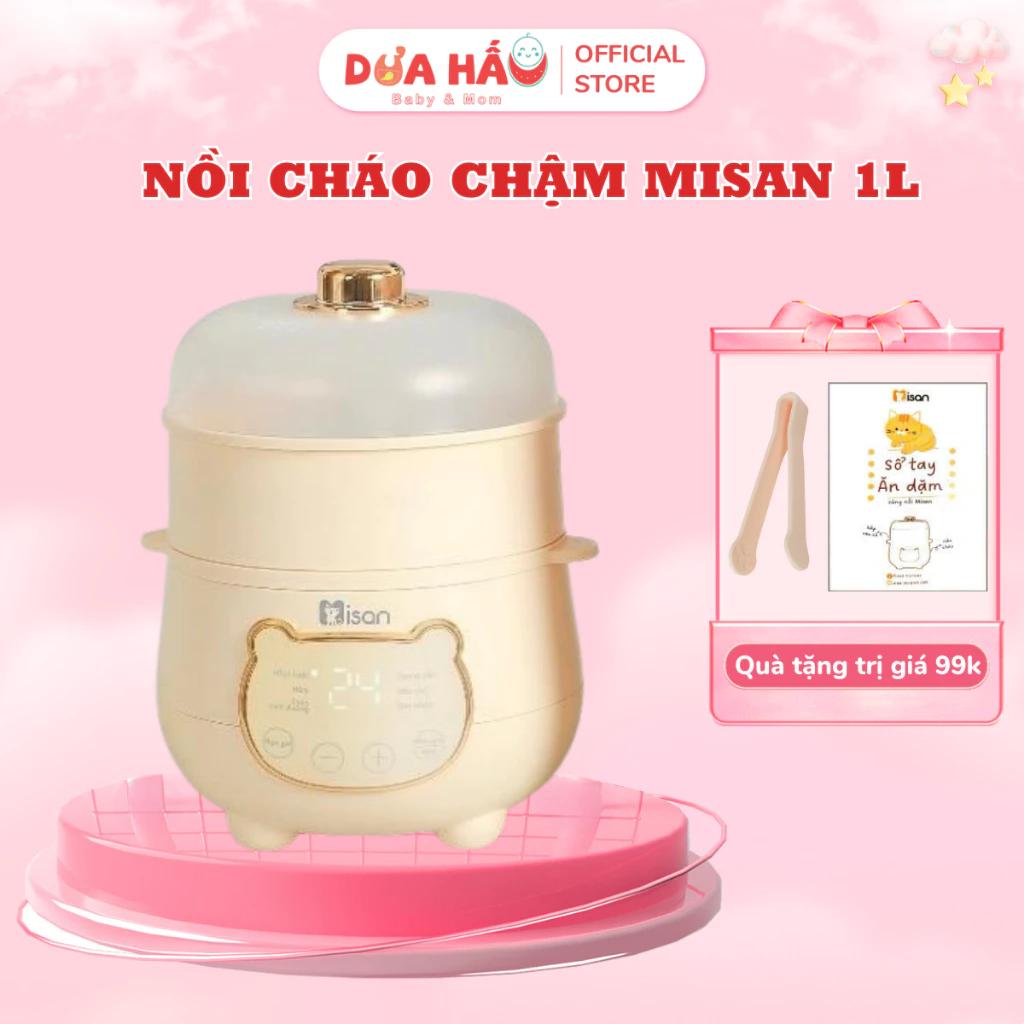 Nồi Nấu Cháo Chậm Misan Ninh Hầm Chưng Hấp 1L Cho Bé Ăn Dặm Nồi Chưng Yến Misan Bảo Hành 24 Tháng (TẶNG KÈM SỔ TAY)