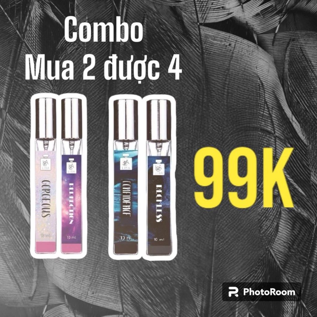 nước hoa 99k mua 2 nước hoa nữ tặng 2 nước hoa nam cực thơm , siêu cá tính 10ml tiện dụng lưu hương 6-8 tiếng hot
