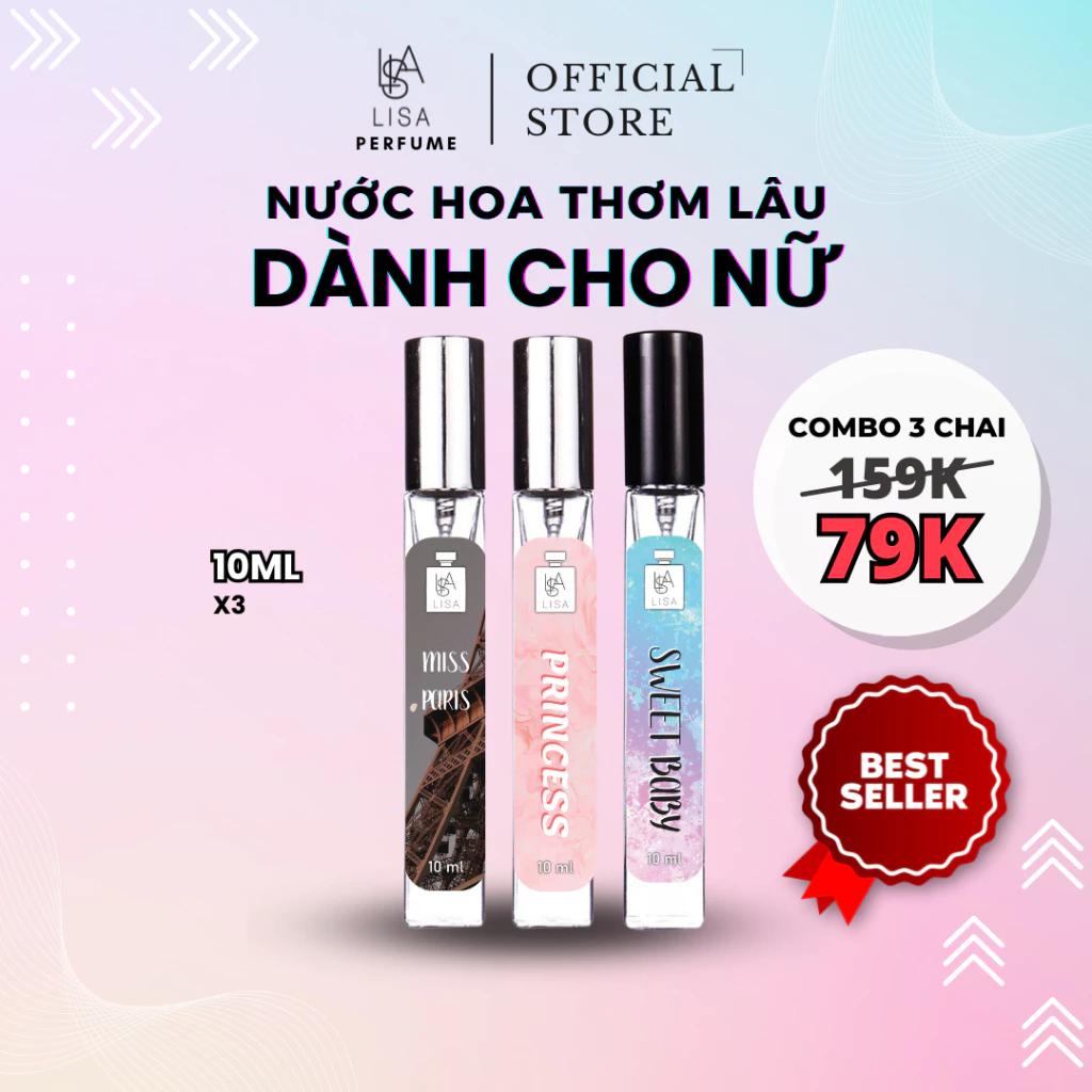 nước hoa nữ combo 3 chai princess-misparis-sweet baby nước hoa nữ , lưu hương 6-8 tiếng siêu tiện dụng