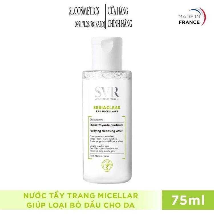 Nước làm sạch da, tẩy trang và giúp loại bỏ dầu cho da SVR SEBIACLEAR EAU MICELLAIRE 75ml