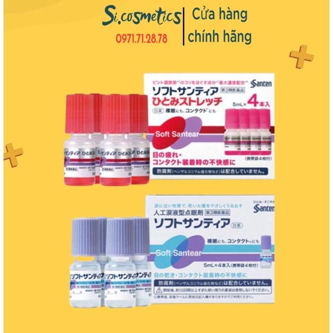 Nước NHỎ MẮT NHÂN TẠO Santen Soft Santear Nhật Bản - 2 Màu Xanh và Đỏ ( Giảm mỏi mắt , khô mắt )
