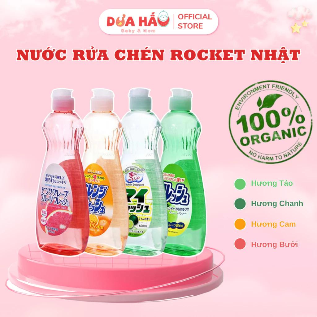 Nước Rửa Chén Bát Hữu Cơ Hương Thơm Tự Nhiên Bảo Vệ Da Tay Dung Tích 600ml Rocket Nội Địa Nhật